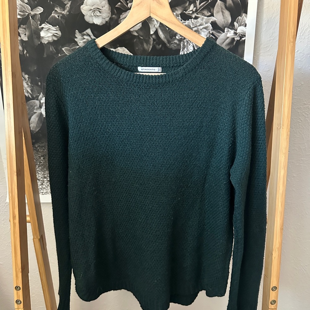Staccato Green Crew Neck Knit Sweater (size Large)